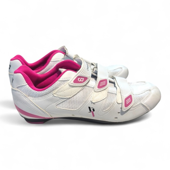 CyclingDeal Women’s 12.5 EU 43 White SPD-SL Look Delta 3-Bolt Spin Cycling Shoes - Picture 1 of 6